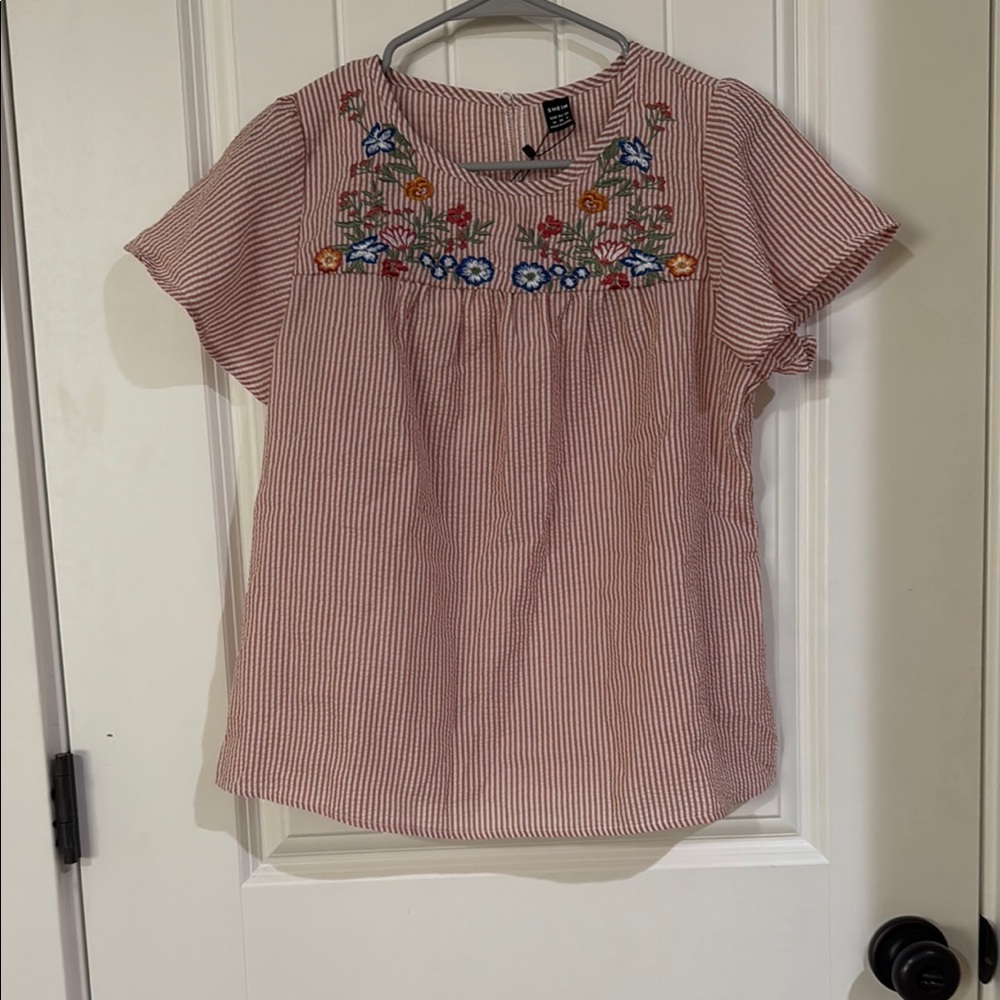 Shein embroidered top